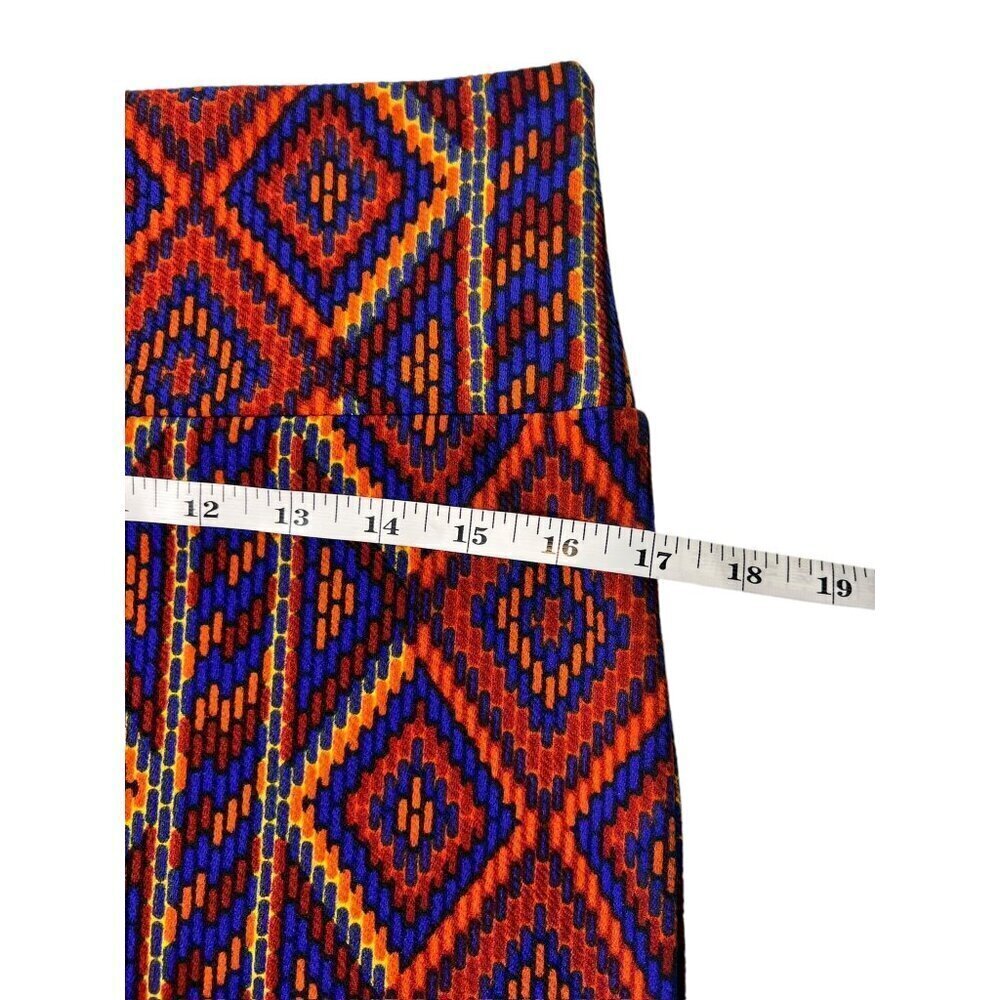 LuLaRoe Cassie Women's Burgundy & Royal Blue Skirt - Picture 7 of 8